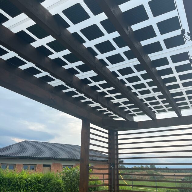 Transparentní fotovoltaický OK Panel Pergola - Přístřešek transparentní bez rámu Zastínění 61% - Image 2