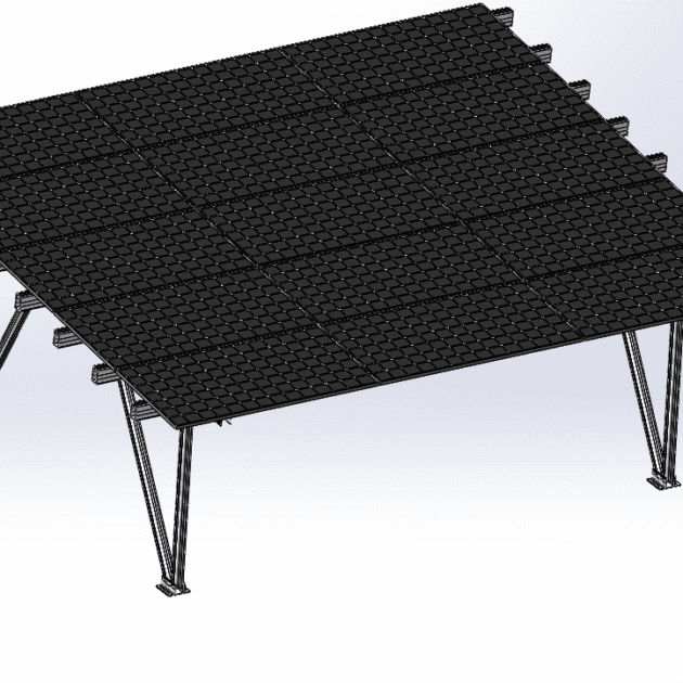 Fotovoltaický carport přístřešek hliníkový 2 stání